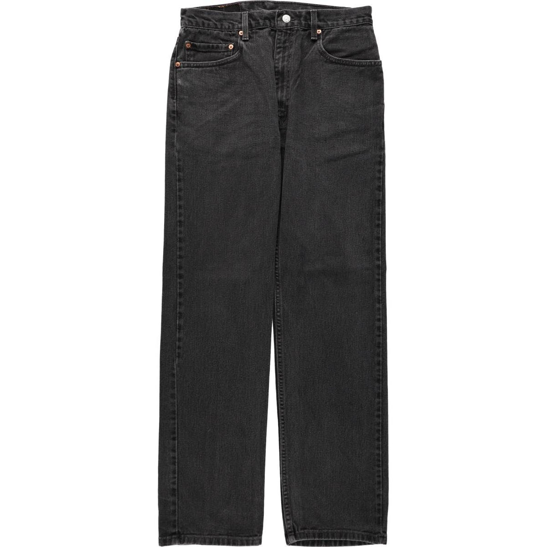 00'S Levi's 505 REGULAR FIT black denim tapered denim pants for men, size w32 cotton black type Vintage Second Hand