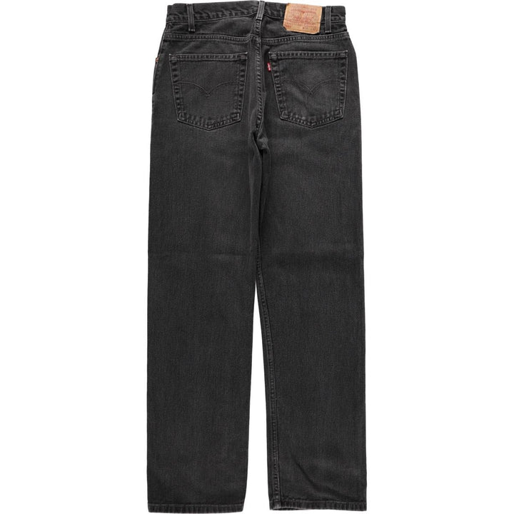 00'S Levi's 505 REGULAR FIT black denim tapered denim pants for men, size w32 cotton black type Vintage Second Hand