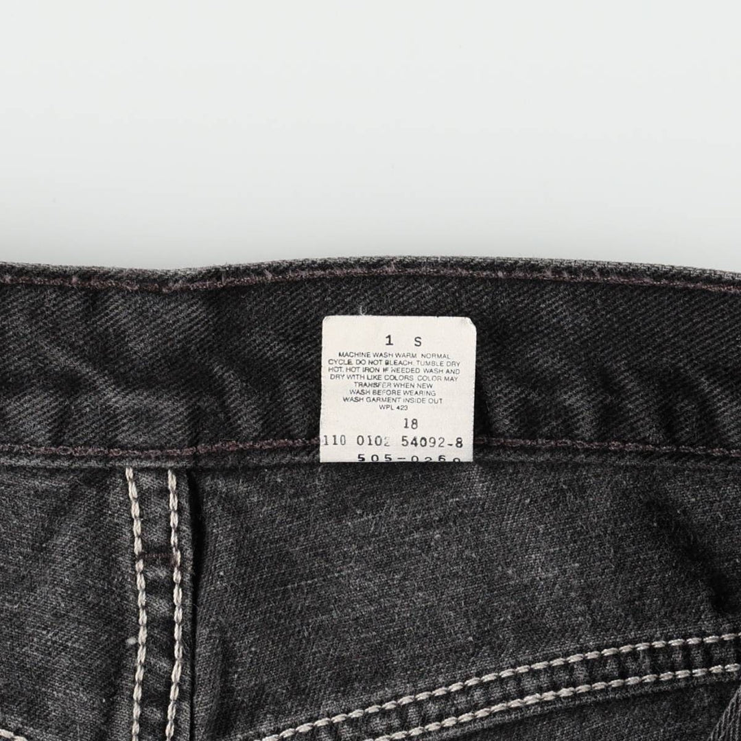 00'S Levi's 505 REGULAR FIT black denim tapered denim pants for men, size w32 cotton black type Vintage Second Hand