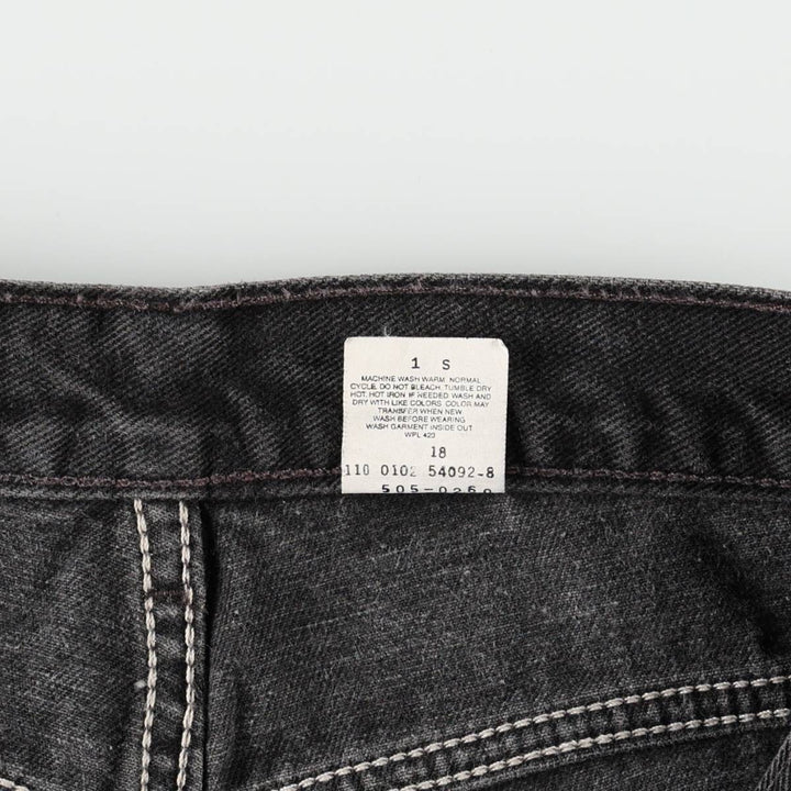 00'S Levi's 505 REGULAR FIT black denim tapered denim pants for men, size w32 cotton black type Vintage Second Hand