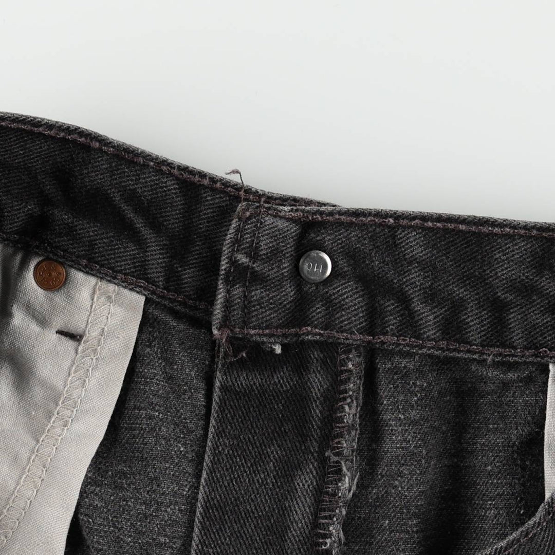 00'S Levi's 505 REGULAR FIT black denim tapered denim pants for men, size w32 cotton black type Vintage Second Hand
