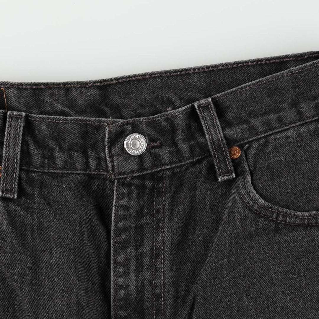 00'S Levi's 505 REGULAR FIT black denim tapered denim pants for men, size w32 cotton black type Vintage Second Hand