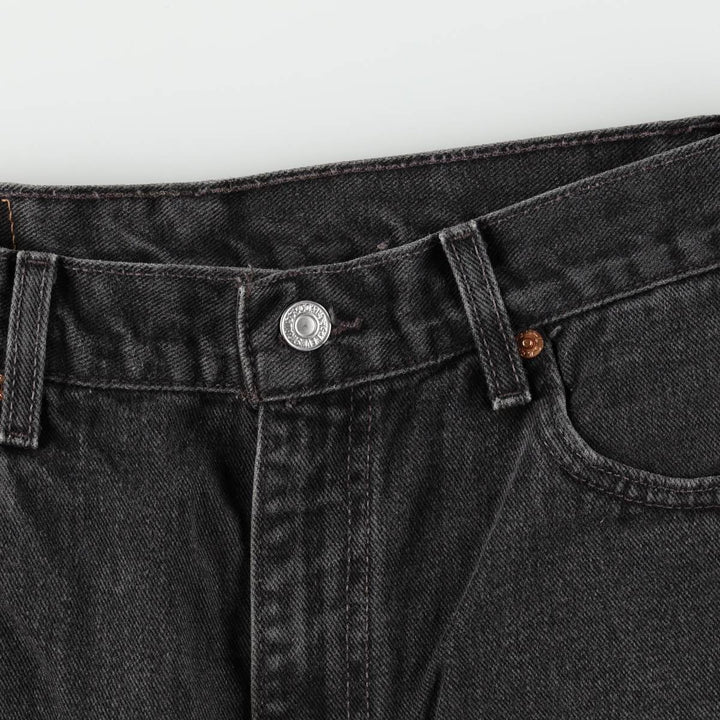 00'S Levi's 505 REGULAR FIT black denim tapered denim pants for men, size w32 cotton black type Vintage Second Hand