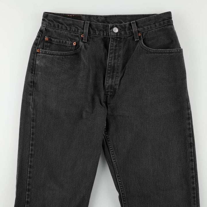 00'S Levi's 505 REGULAR FIT black denim tapered denim pants for men, size w32 cotton black type Vintage Second Hand
