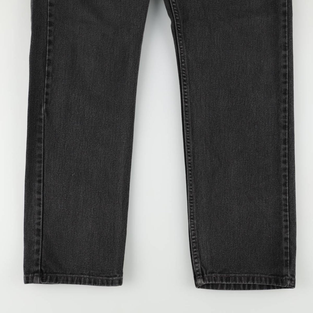 00'S Levi's 505 REGULAR FIT black denim tapered denim pants for men, size w32 cotton black type Vintage Second Hand