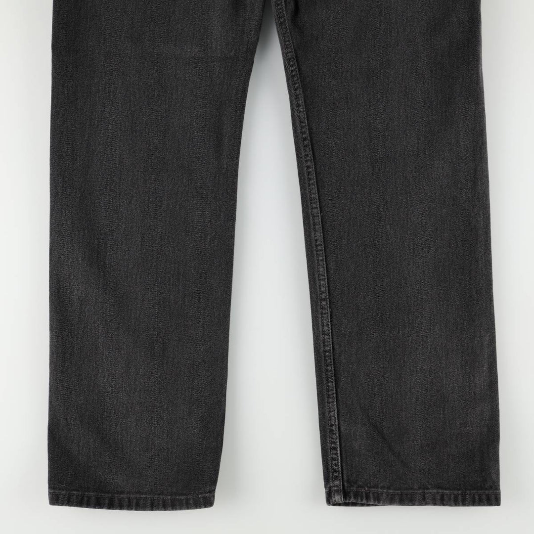 00'S Levi's 505 REGULAR FIT black denim tapered denim pants for men, size w32 cotton black type Vintage Second Hand