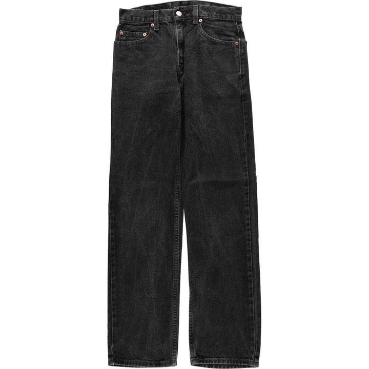 2000'S Levi's 505 Regular Fit Straight Leg Black Denim Tapered Jeans (Men's size W29 equivalent) cotton black type Vintage Second Hand