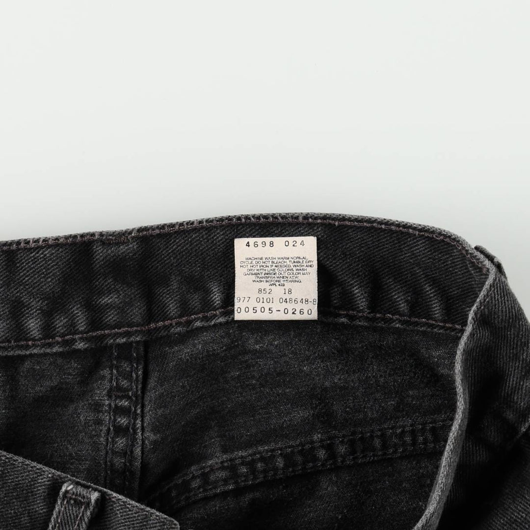 2000'S Levi's 505 Regular Fit Straight Leg Black Denim Tapered Jeans (Men's size W29 equivalent) cotton black type Vintage Second Hand