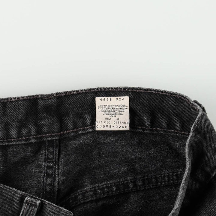 2000'S Levi's 505 Regular Fit Straight Leg Black Denim Tapered Jeans (Men's size W29 equivalent) cotton black type Vintage Second Hand