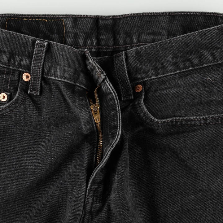 2000'S Levi's 505 Regular Fit Straight Leg Black Denim Tapered Jeans (Men's size W29 equivalent) cotton black type Vintage Second Hand