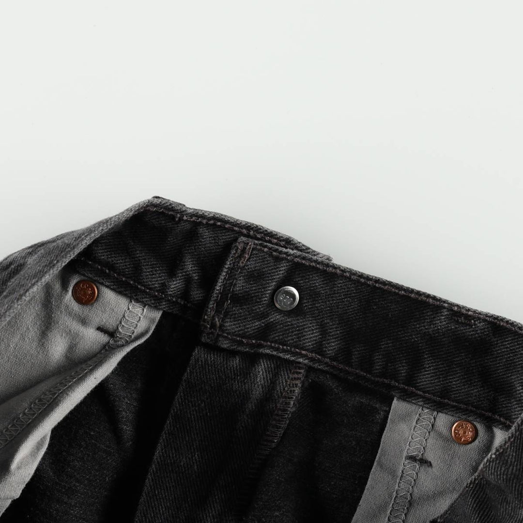 2000'S Levi's 505 Regular Fit Straight Leg Black Denim Tapered Jeans (Men's size W29 equivalent) cotton black type Vintage Second Hand