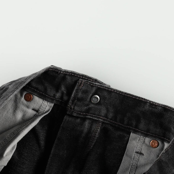 2000'S Levi's 505 Regular Fit Straight Leg Black Denim Tapered Jeans (Men's size W29 equivalent) cotton black type Vintage Second Hand