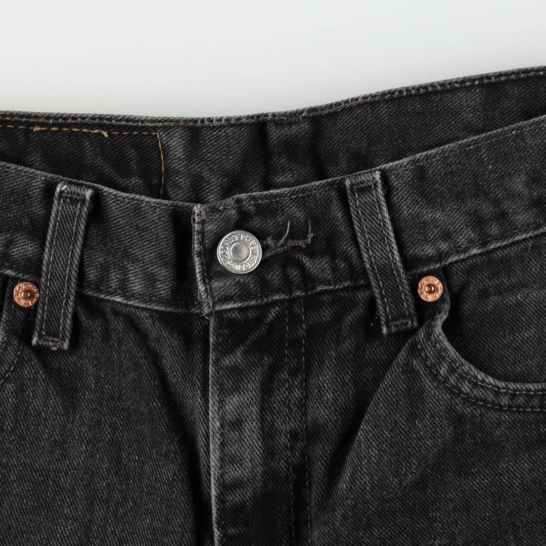 2000'S Levi's 505 Regular Fit Straight Leg Black Denim Tapered Jeans (Men's size W29 equivalent) cotton black type Vintage Second Hand
