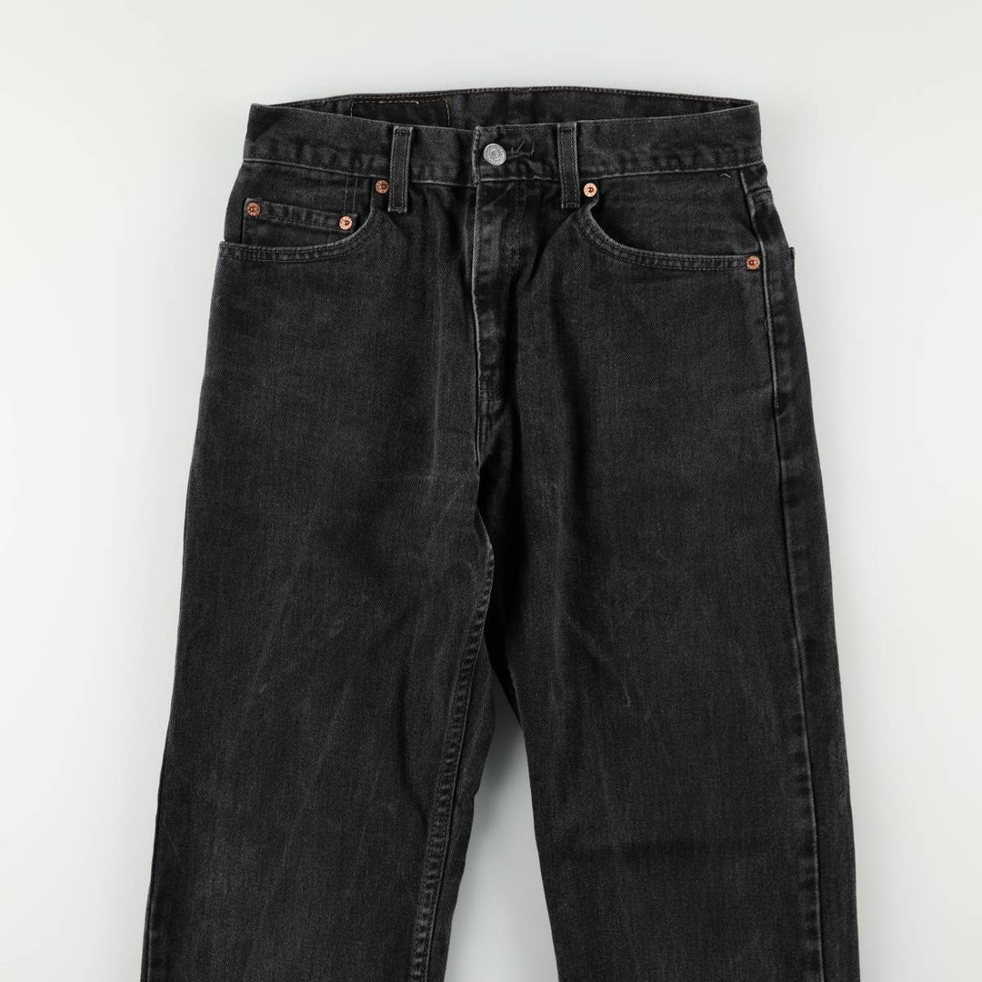 2000'S Levi's 505 Regular Fit Straight Leg Black Denim Tapered Jeans (Men's size W29 equivalent) cotton black type Vintage Second Hand