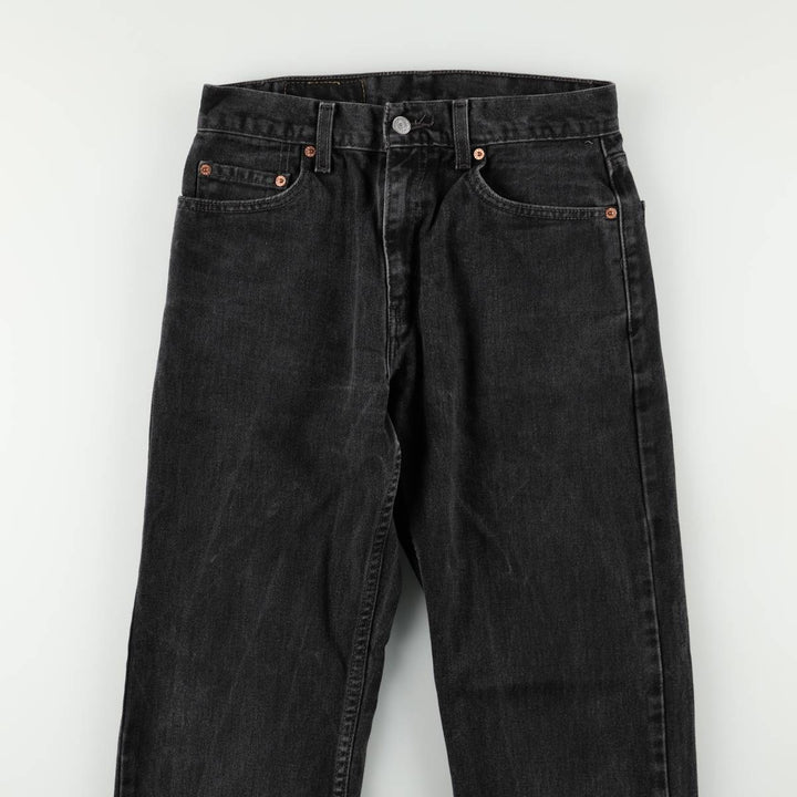 2000'S Levi's 505 Regular Fit Straight Leg Black Denim Tapered Jeans (Men's size W29 equivalent) cotton black type Vintage Second Hand