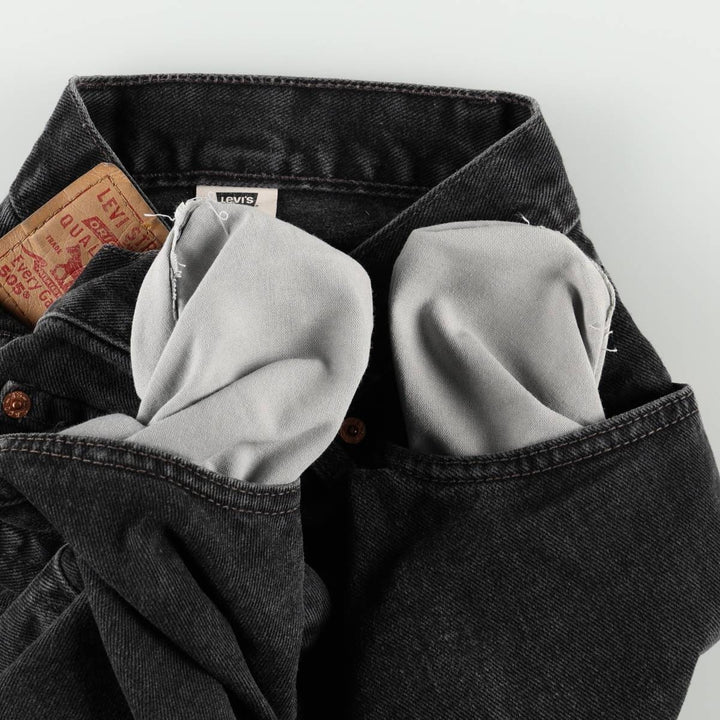 2000'S Levi's 505 Regular Fit Straight Leg Black Denim Tapered Jeans (Men's size W29 equivalent) cotton black type Vintage Second Hand
