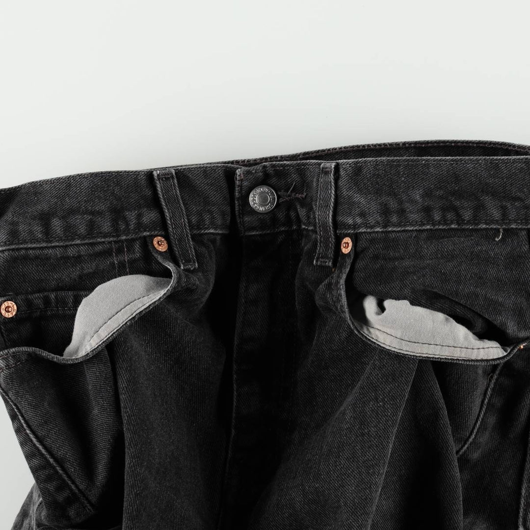 2000'S Levi's 505 Regular Fit Straight Leg Black Denim Tapered Jeans (Men's size W29 equivalent) cotton black type Vintage Second Hand