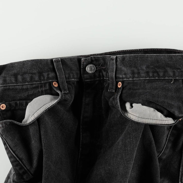 2000'S Levi's 505 Regular Fit Straight Leg Black Denim Tapered Jeans (Men's size W29 equivalent) cotton black type Vintage Second Hand