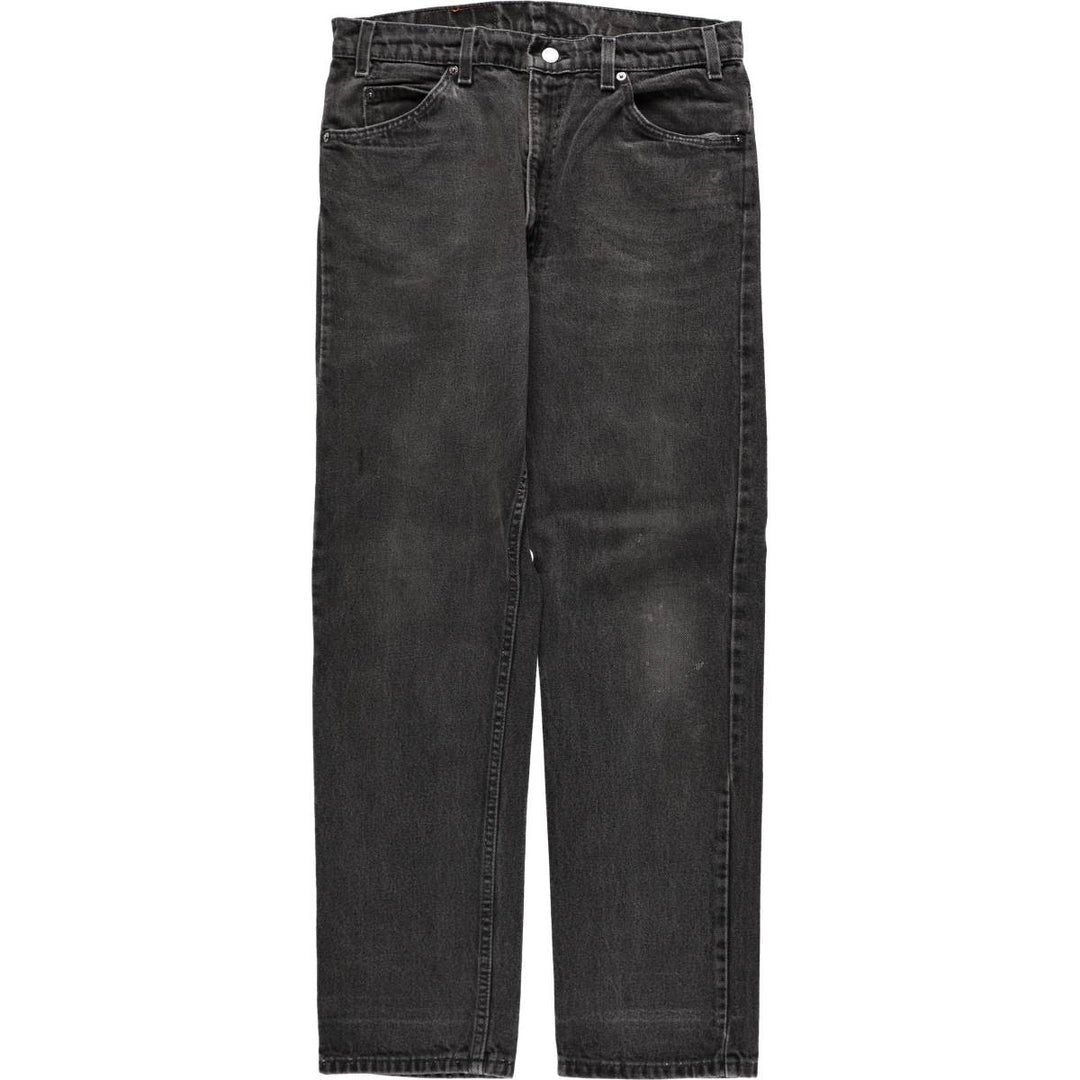 90'S Levi's 505 REGULAR FIT STRAIGHT LEG Orange Tab Black Denim Tapered Denim Pants Made in USA cotton black type Vintage Second Hand