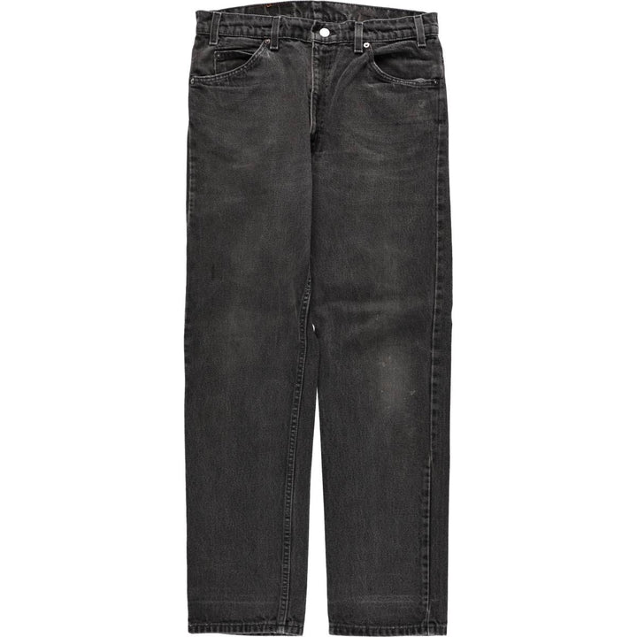 90'S Levi's 505 REGULAR FIT STRAIGHT LEG Orange Tab Black Denim Tapered Denim Pants Made in USA cotton black type Vintage Second Hand