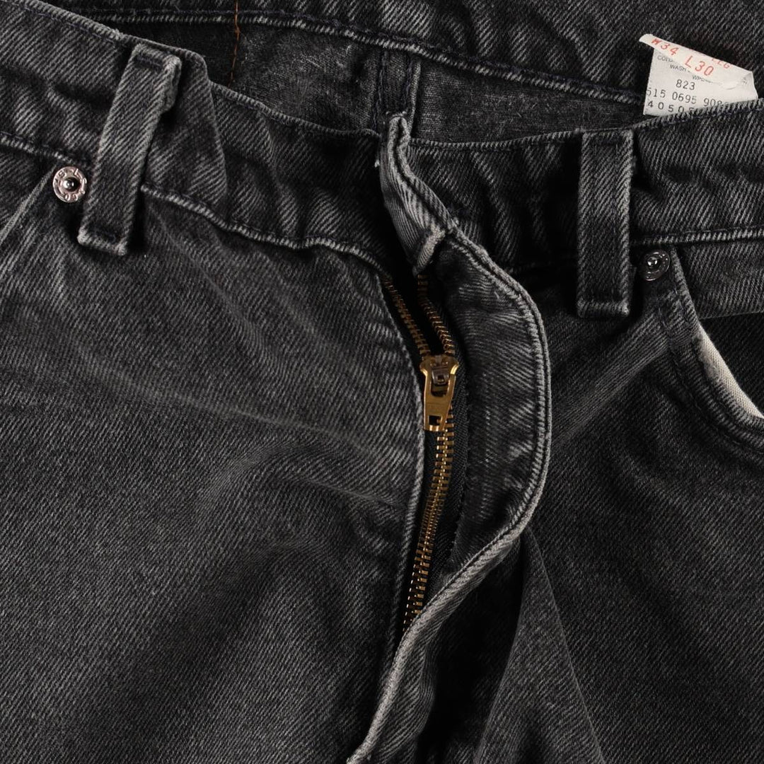 90'S Levi's 505 REGULAR FIT STRAIGHT LEG Orange Tab Black Denim Tapered Denim Pants Made in USA cotton black type Vintage Second Hand