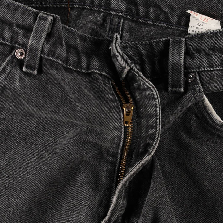 90'S Levi's 505 REGULAR FIT STRAIGHT LEG Orange Tab Black Denim Tapered Denim Pants Made in USA cotton black type Vintage Second Hand
