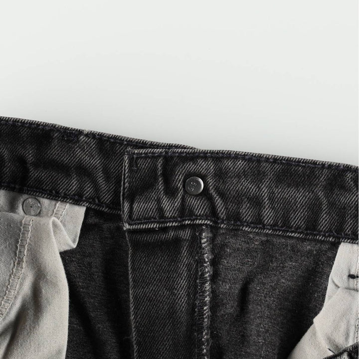 90'S Levi's 505 REGULAR FIT STRAIGHT LEG Orange Tab Black Denim Tapered Denim Pants Made in USA cotton black type Vintage Second Hand