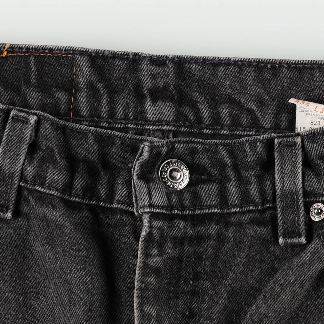 90'S Levi's 505 REGULAR FIT STRAIGHT LEG Orange Tab Black Denim Tapered Denim Pants Made in USA cotton black type Vintage Second Hand