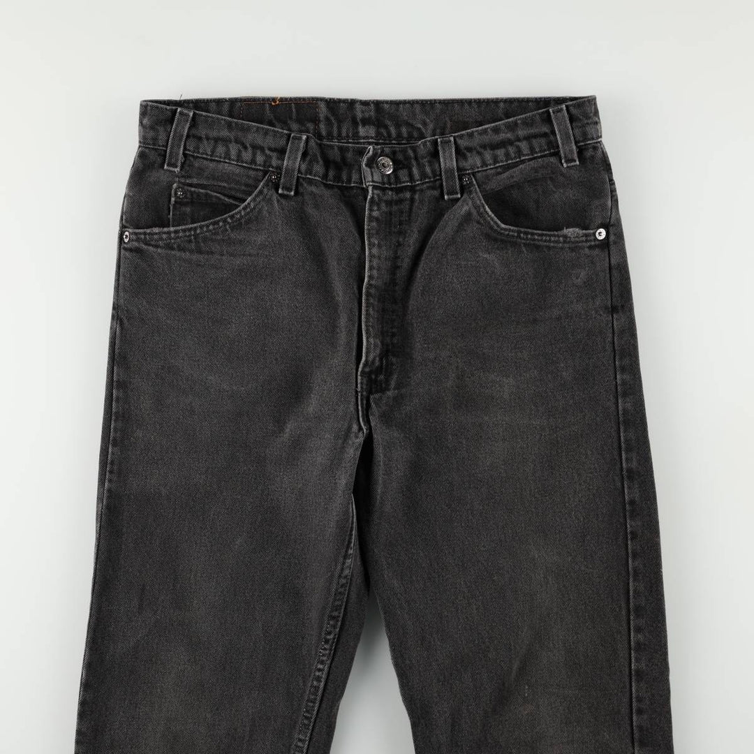 90'S Levi's 505 REGULAR FIT STRAIGHT LEG Orange Tab Black Denim Tapered Denim Pants Made in USA cotton black type Vintage Second Hand