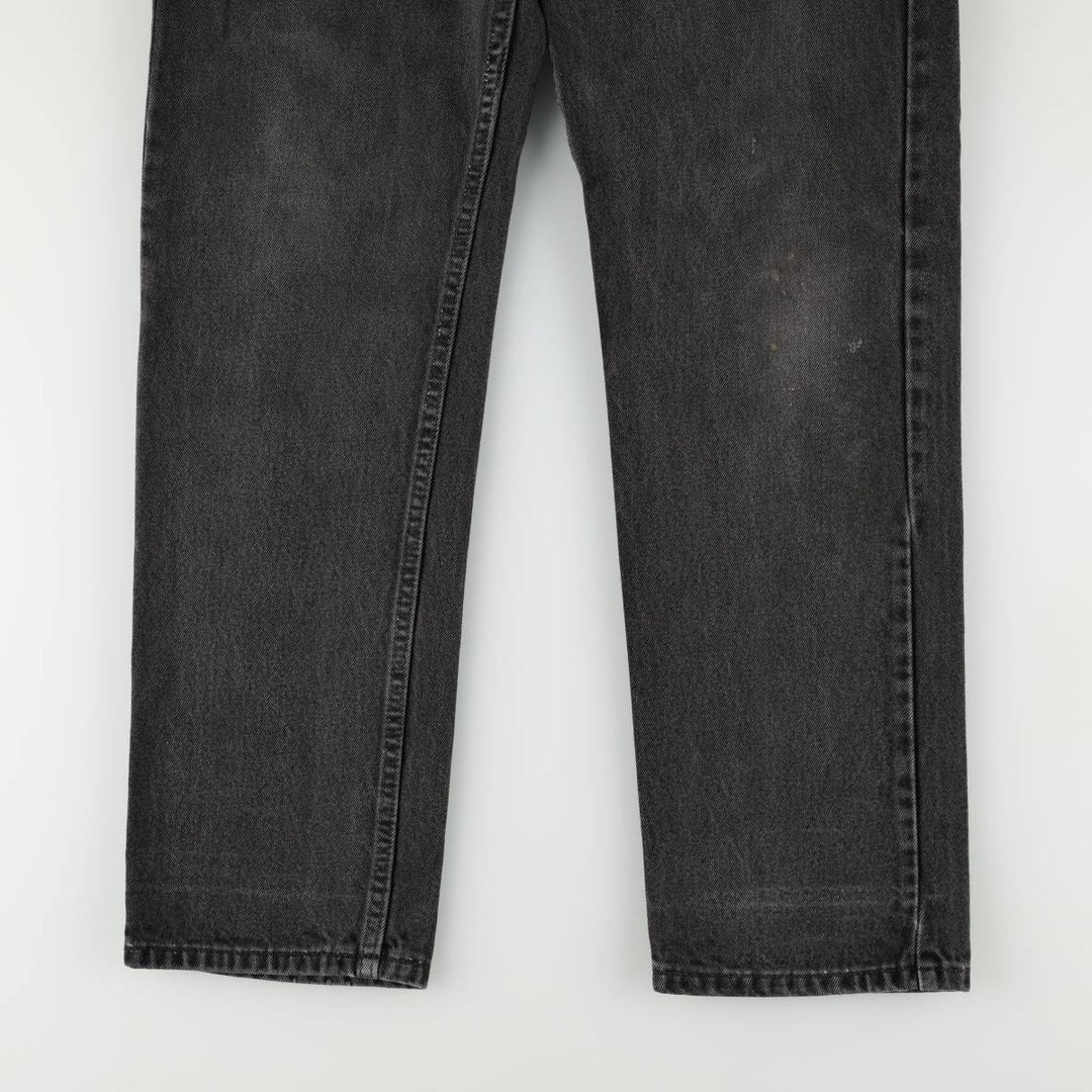 90'S Levi's 505 REGULAR FIT STRAIGHT LEG Orange Tab Black Denim Tapered Denim Pants Made in USA cotton black type Vintage Second Hand