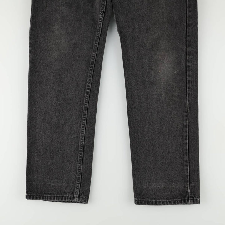 90'S Levi's 505 REGULAR FIT STRAIGHT LEG Orange Tab Black Denim Tapered Denim Pants Made in USA cotton black type Vintage Second Hand