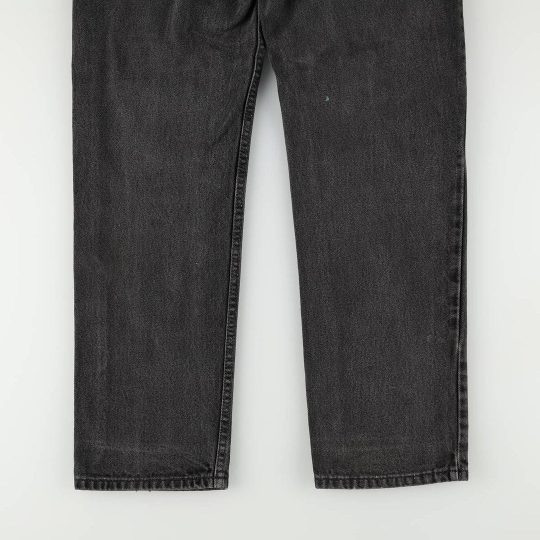 90'S Levi's 505 REGULAR FIT STRAIGHT LEG Orange Tab Black Denim Tapered Denim Pants Made in USA cotton black type Vintage Second Hand