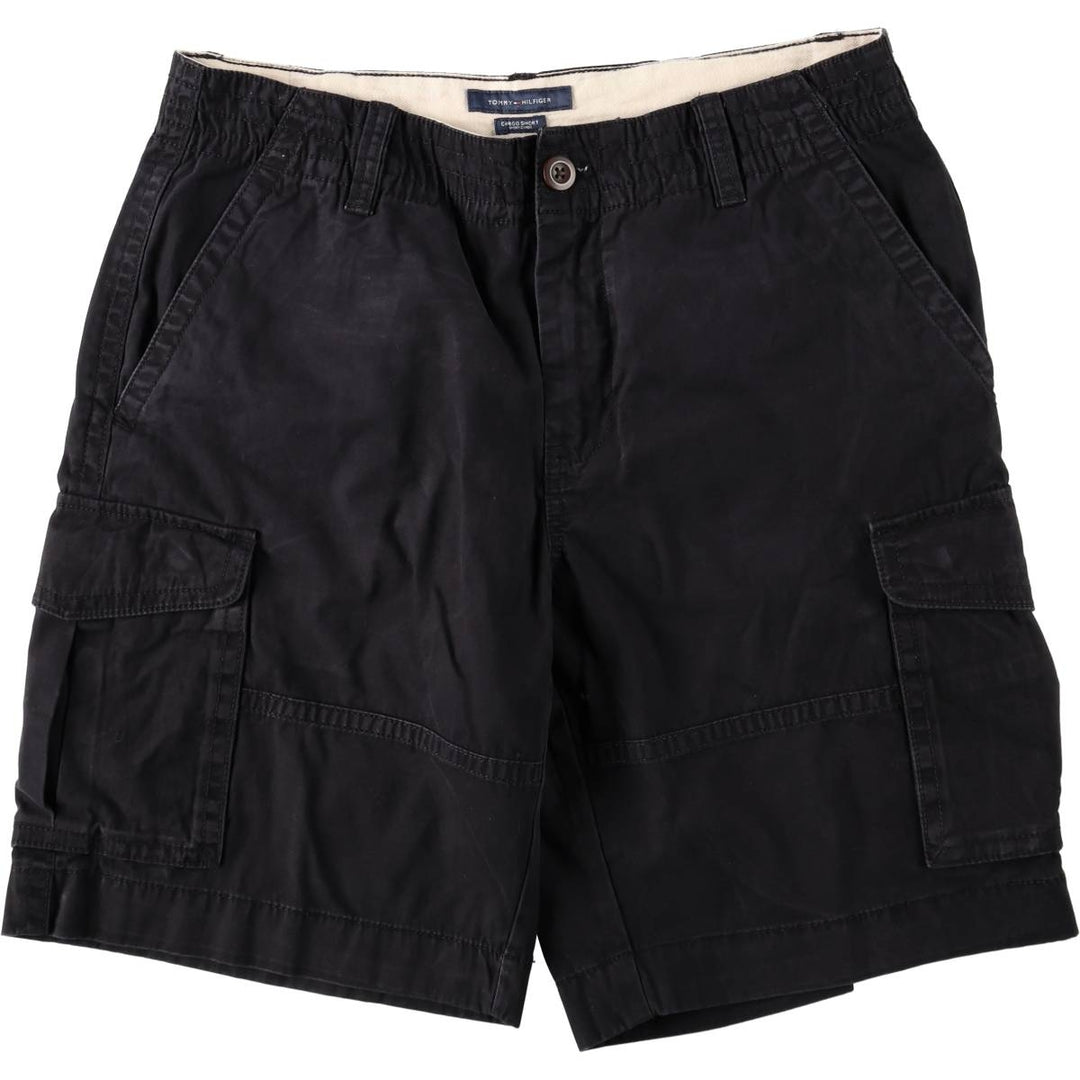 Tommy Hilfiger CARGO SHORT cargo shorts, men's size W35 (approx.) cotton black type Vintage Second Hand