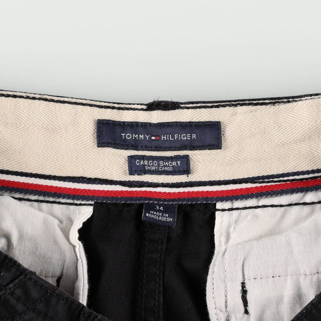 Tommy Hilfiger CARGO SHORT cargo shorts, men's size W35 (approx.) cotton black type Vintage Second Hand