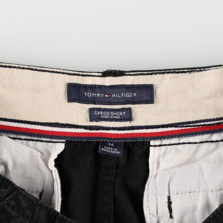 Tommy Hilfiger CARGO SHORT cargo shorts, men's size W35 (approx.) cotton black type Vintage Second Hand