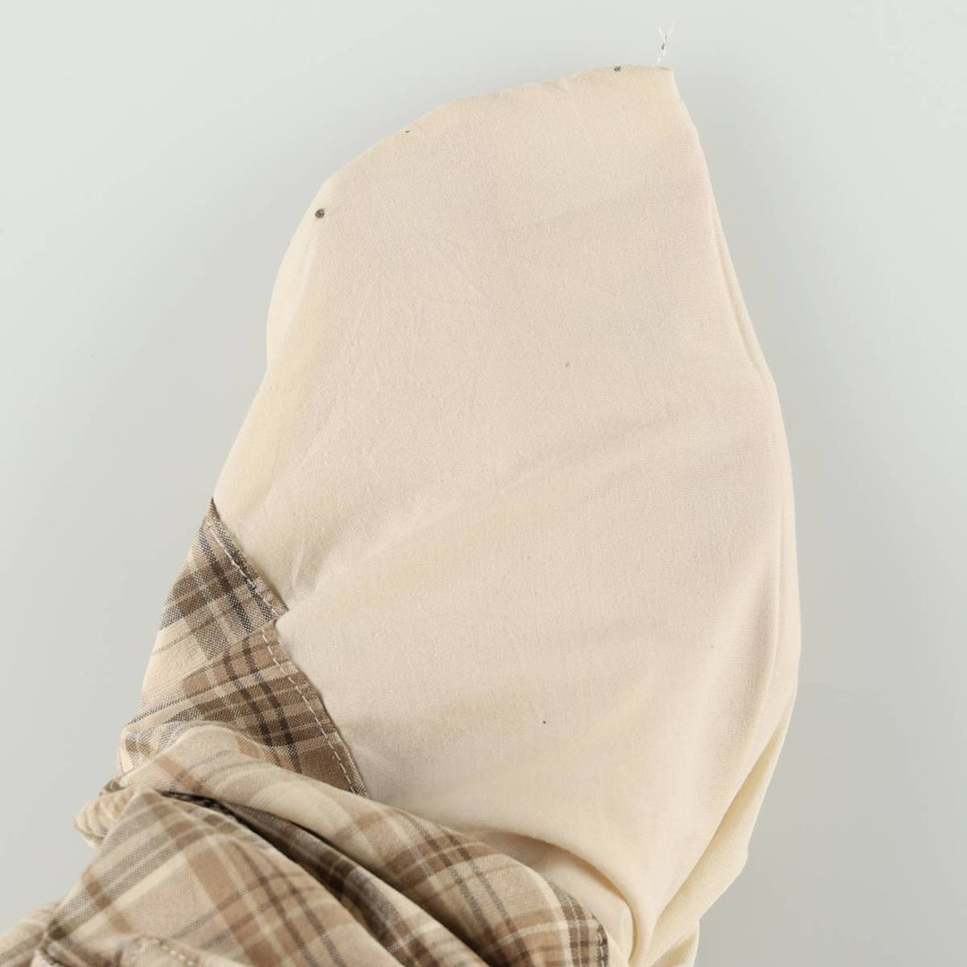 Eddie Bauer Check Pattern Cargo Shorts, Men's W34 (approx.) cotton Khaki type beige Vintage Second Hand