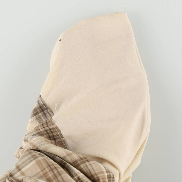 Eddie Bauer Check Pattern Cargo Shorts, Men's W34 (approx.) cotton Khaki type beige Vintage Second Hand