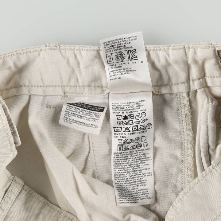 Levi's cargo shorts, men's size W37 (approx.) cotton Beige type Vintage Second Hand
