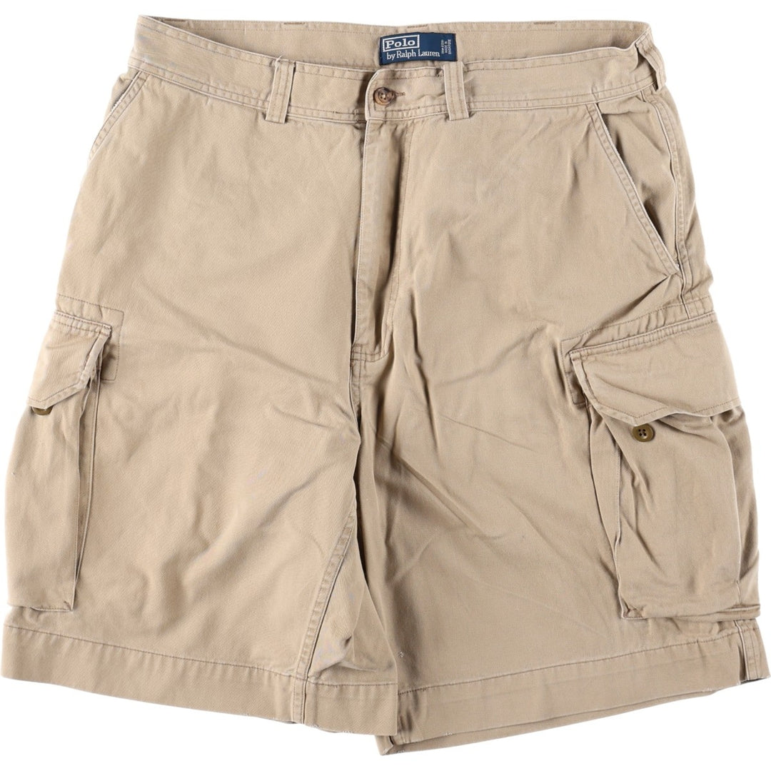 Ralph Lauren POLO by Ralph Lauren Chino Cargo Shorts, Men's Size W36 (approx.) cotton Beige type Vintage Second Hand