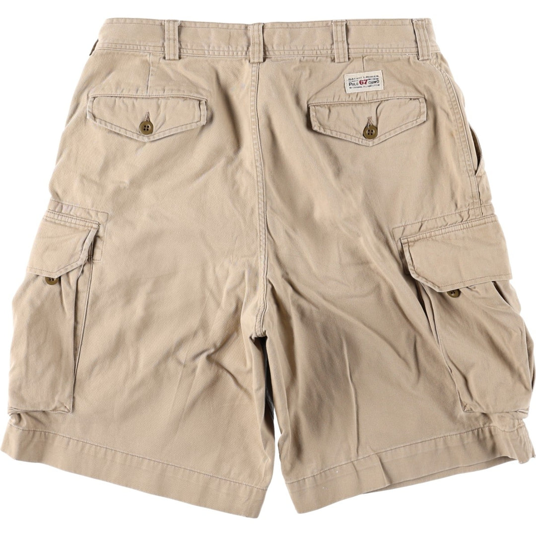 Ralph Lauren POLO by Ralph Lauren Chino Cargo Shorts, Men's Size W36 (approx.) cotton Beige type Vintage Second Hand