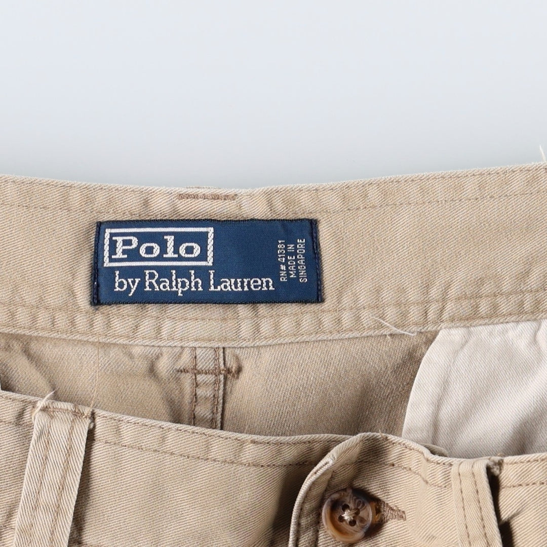 Ralph Lauren POLO by Ralph Lauren Chino Cargo Shorts, Men's Size W36 (approx.) cotton Beige type Vintage Second Hand