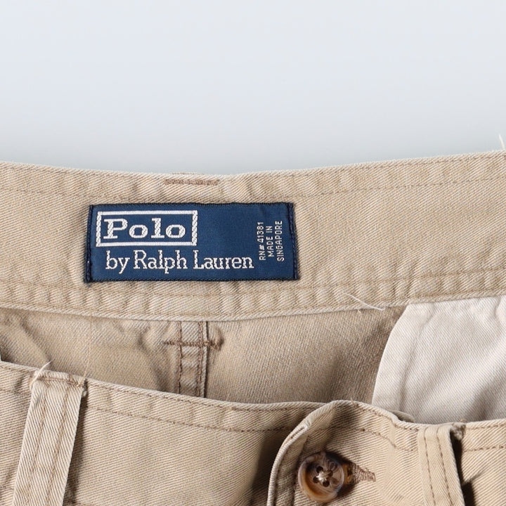 Ralph Lauren POLO by Ralph Lauren Chino Cargo Shorts, Men's Size W36 (approx.) cotton Beige type Vintage Second Hand