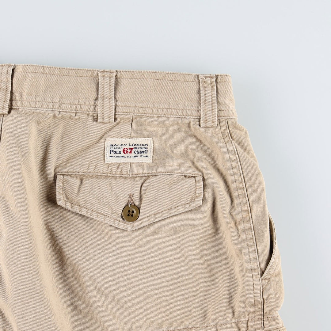 Ralph Lauren POLO by Ralph Lauren Chino Cargo Shorts, Men's Size W36 (approx.) cotton Beige type Vintage Second Hand