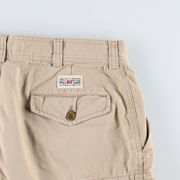 Ralph Lauren POLO by Ralph Lauren Chino Cargo Shorts, Men's Size W36 (approx.) cotton Beige type Vintage Second Hand