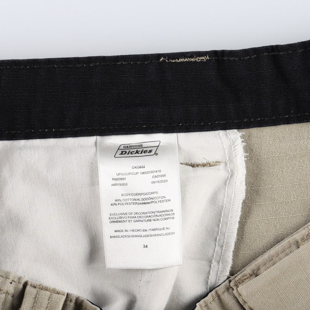 Dickies cargo shorts, half pants, men's size w35 cotton Beige type Vintage Second Hand