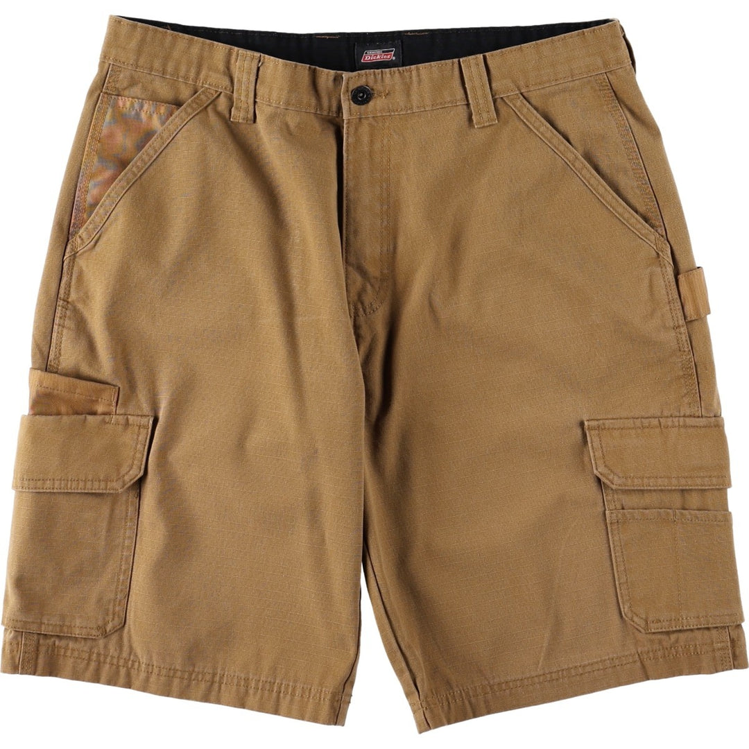 Dickies cargo shorts, half pants, men's size w35 cotton brown type Vintage Second Hand