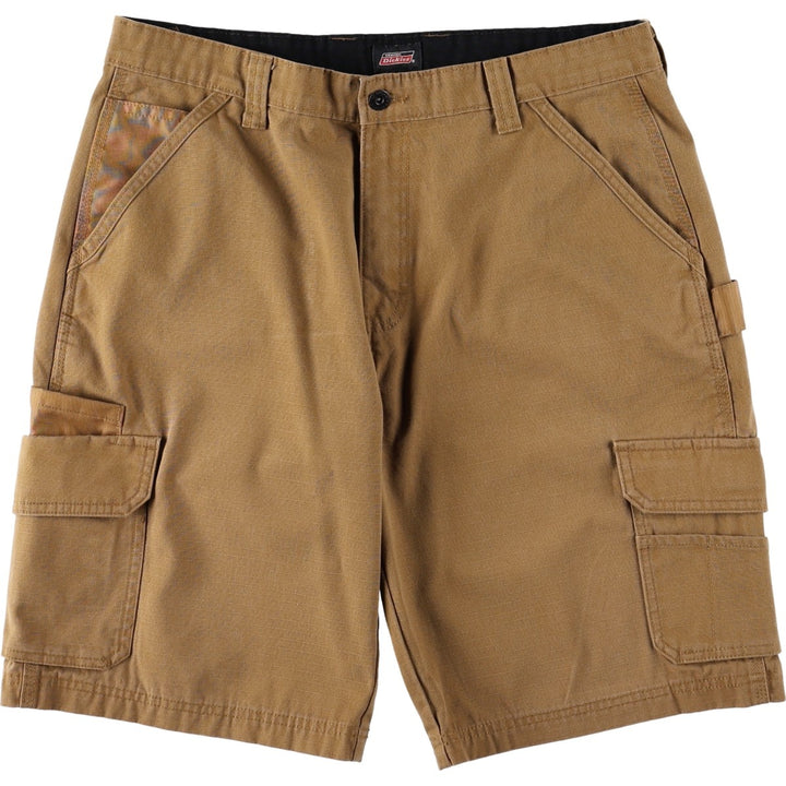 Dickies cargo shorts, half pants, men's size w35 cotton brown type Vintage Second Hand