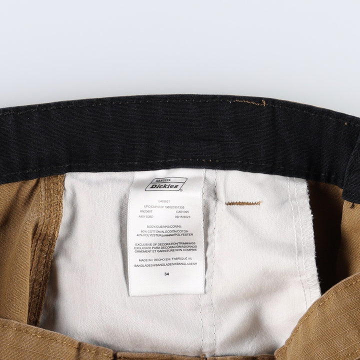 Dickies cargo shorts, half pants, men's size w35 cotton brown type Vintage Second Hand