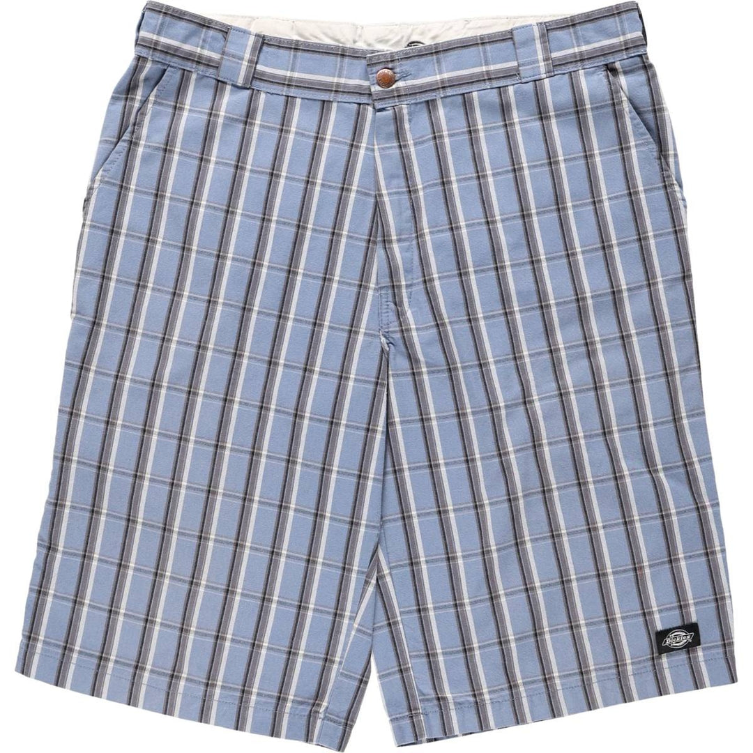 Dickies Regular Fit Check Pattern Work Shorts (Men's W37 equivalent) cotton Blue type light blue Vintage Second Hand