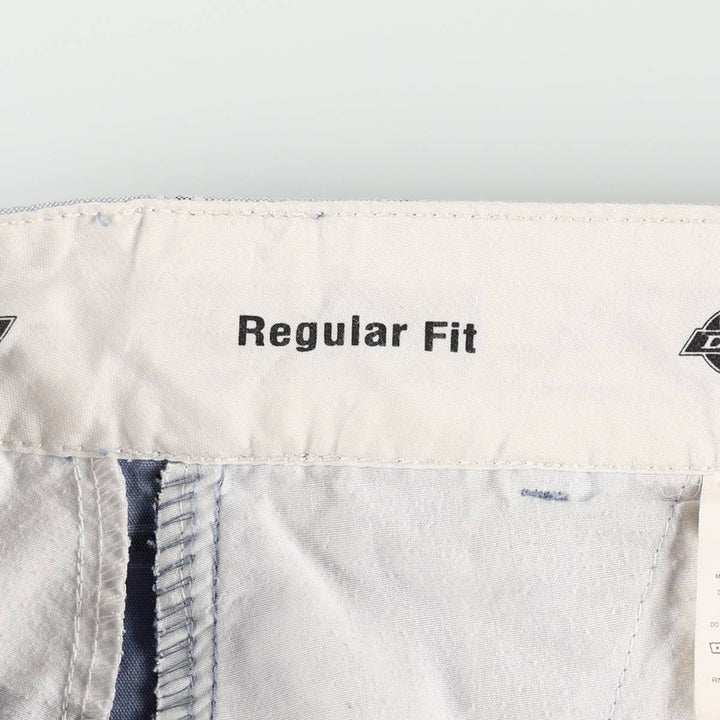 Dickies Regular Fit Check Pattern Work Shorts (Men's W37 equivalent) cotton Blue type light blue Vintage Second Hand